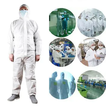 

New Disposable Protective Clothing Anti Bacteria Anti-Dust Ventilation Suit Unisex Coverall Hazmat Suit Medical Protection Suit
