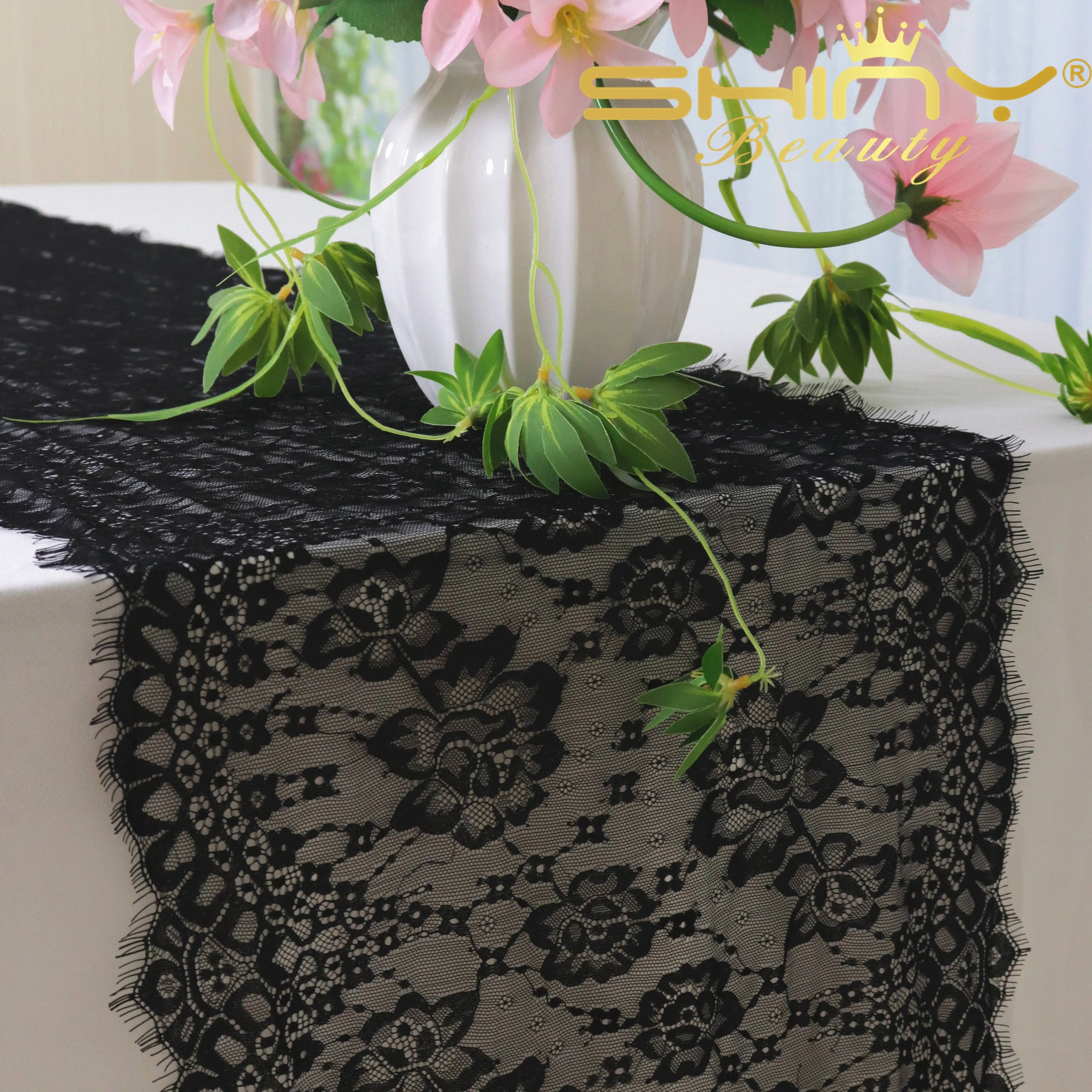 

Lace Dining Table Runner Black Boho Kitchen Table Runners 10 Pack 15x120 Inch Lace For Table Runner-M190830