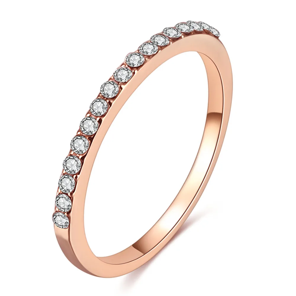 Rose Gold Стильные модные женские туфли ювелирные изделия на безымянный палец, покрыто розовым золотом/Серебряный/Золотой Цвет Украшенные стразами опал кольца 6/7/8/9 Размеры Лидер продаж - Цвет основного камня: Rose Gold