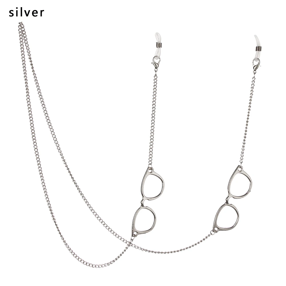 70cm silver 1 шт. цепочка для очков для чтения для металлических золотых солнцезащитных очков шнурок для очков фиксатор ремешков очки различной формы держатель подарки - Цвет: 70cm silver