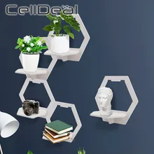 Wall Decorative Shelf Free Punching Wall-mounted TV Background Hanger Bedroom Balcony Household Creative Flower Pot Stand