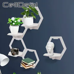 Wall Decorative Shelf  Free Punching Wall-mounted TV Background Hanger Bedroom Balcony Household Creative Flower Pot Stand