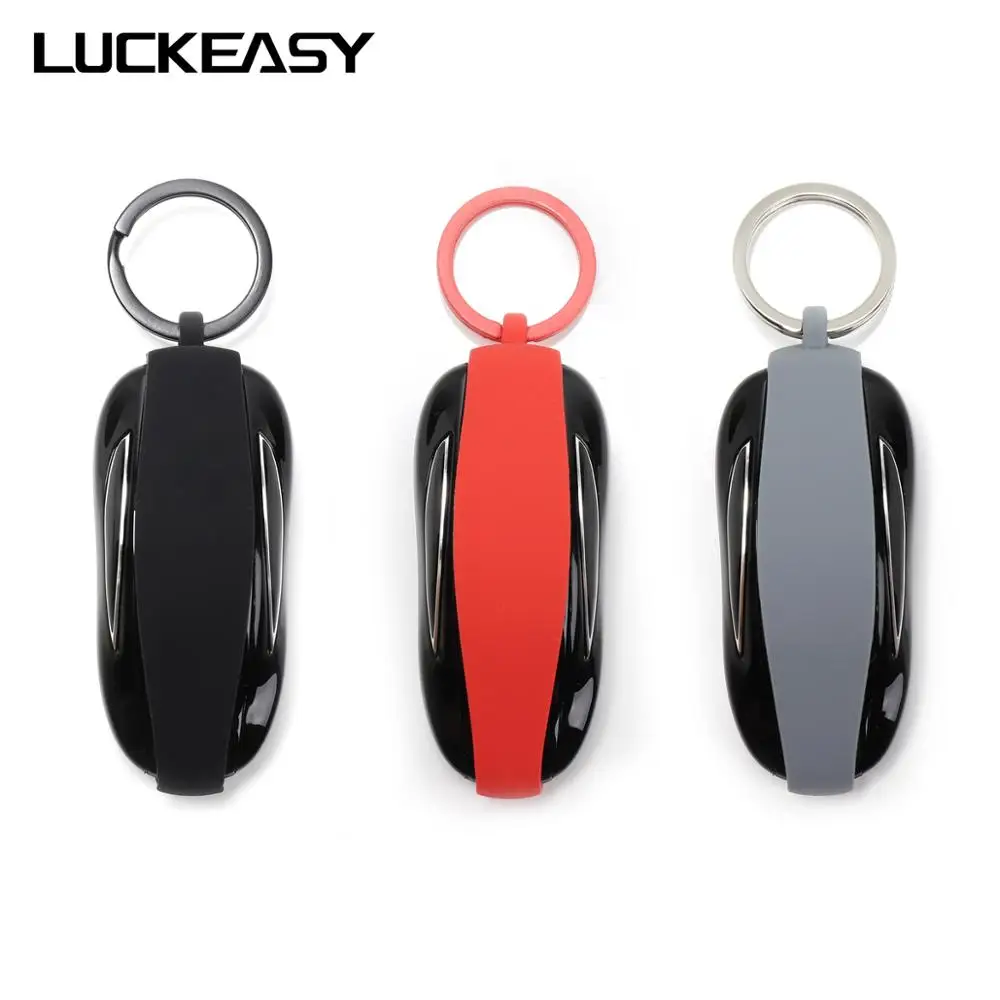 LUCKEASY защита для ключей для Tesla модель X/S/3- бикини кольцо для ключей красный/серый/черный