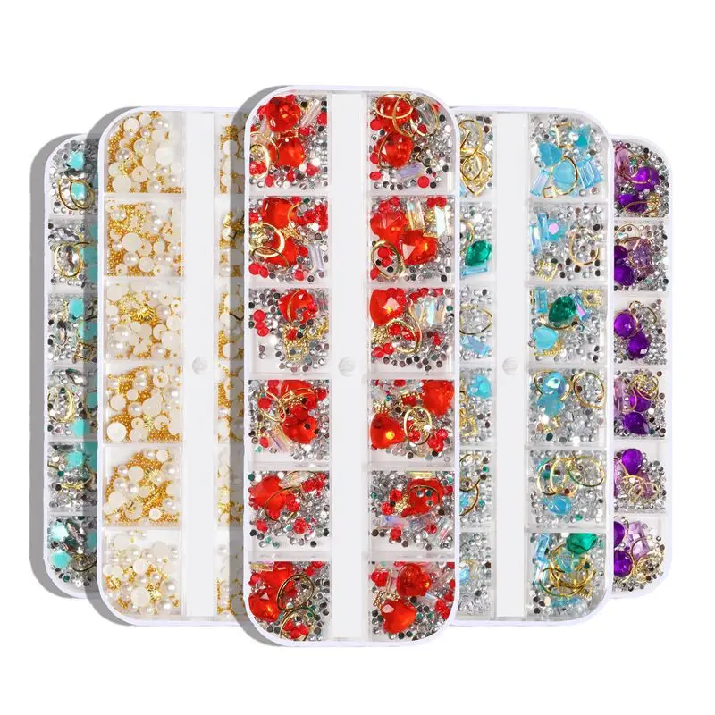 

12 boxes/sets AB crystal rhinestone diamond gemstone 3D glitter nail art decoration nail art rhinestone ozdoby