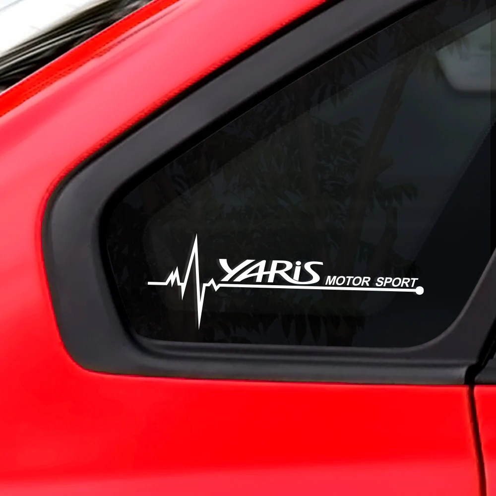 2 шт., автомобильные виниловые наклейки на боковое окно, наклейки для Toyota Yaris, аксессуары для авто, спортивный стиль, Светоотражающие украшения для окон