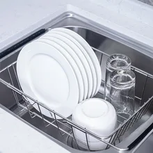 Многофункциональная телескопическая сушилка для посуды стаканчики посуда из нержавеющей стали фрукты овощи пластиковая корзина для раковины столовые приборы стеллаж для хранения