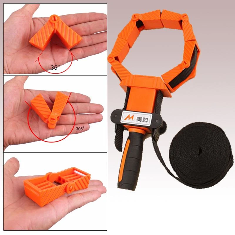 Multifunction Belt Clamp for Woodworking 4m Nylon Adjustable Polygonal Clip Right Angle Clamps Multifunction Belt Clamp for Woodworking 4m Nylon Adjustable Polygonal Clip Right Angle Clamps