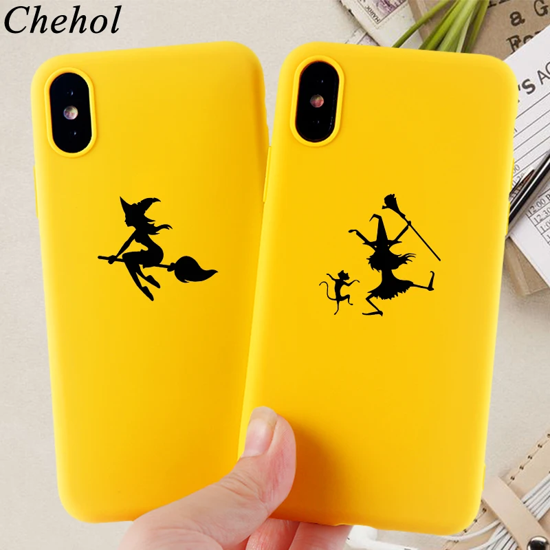 

Fashion Phone Cases for IPhone 11 8 7 6s Plus Pro X XS MAX XR Halloween Witch Case Soft Silicone Fitted Back Covers Accessories
