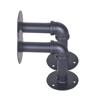 

Wall Mounted Shelf Iron Retro Holder Industrial Hardware Decor Black Pipe Bracket Hanging Durable Farmhouse Home Storage