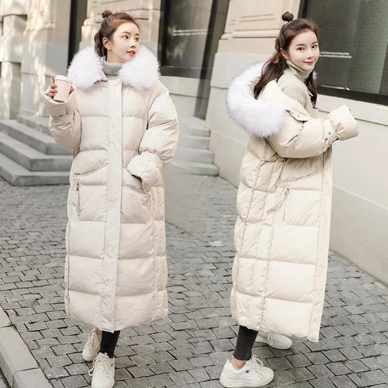 

2019 New Style Winter Korean-style Mid-length Warm Cotton Coat Large Fur Collar Dongdaemun Cotton-padded Clothes Women's over-th