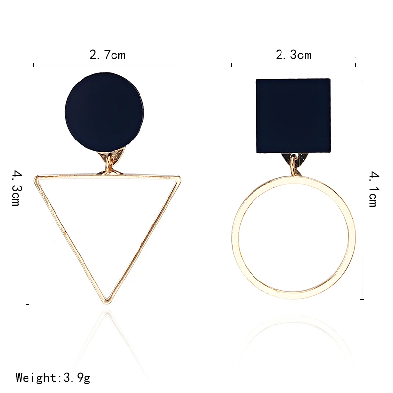 Красивые геометрические серьги-гвоздики для женщин, Круглый треугольный дизайн, элегантные серьги на день рождения, свадебный подарок, Brincos