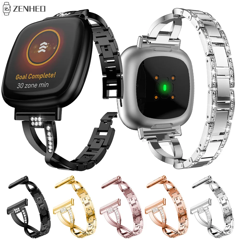 Stainless Steel Watchband For Fitbit Sense Wristband Replacement Bracelet Strap Versa 3 Smart Watch Band X Shape | Наручные часы
