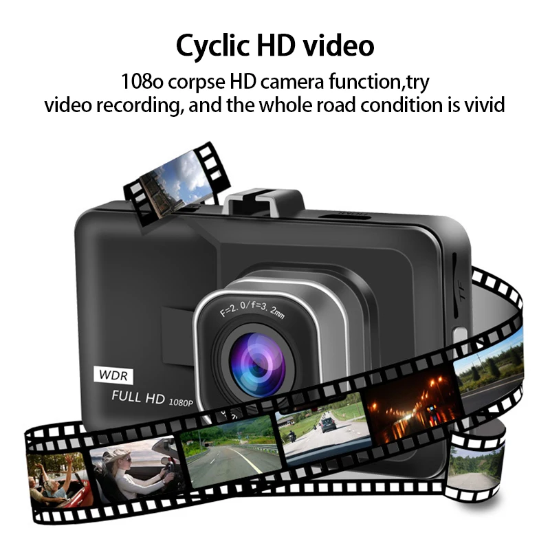 Видеорегистратор Full HD 1080P Автомобильный видеорегистратор для вождения камера с