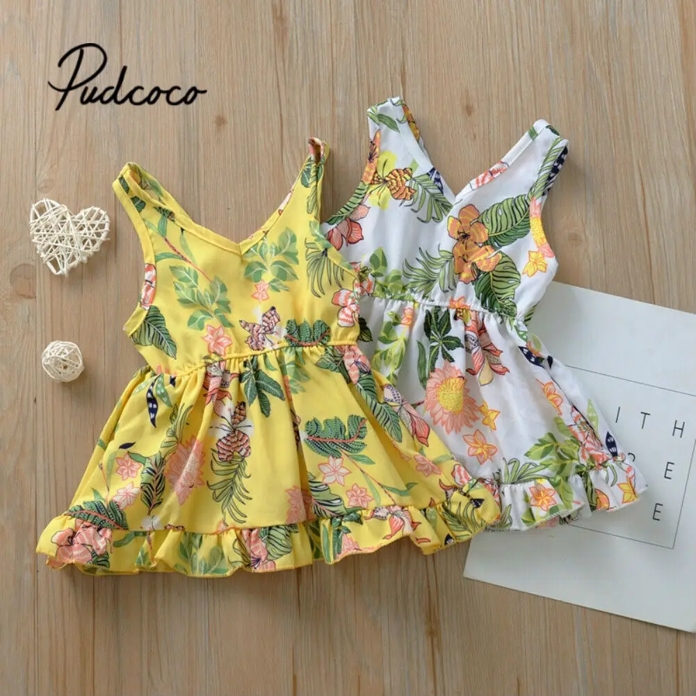 

2020 Spring Summer Girl Dress Cotton Sleeveless Children Dresses Floral Print Kids Dresses for Girls Fashion Princess Clothing