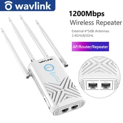 Wavlink répéteur wi fi double bande 1200/5G 4x5dbi, 2.4 mb/s, Gigabit, routeur/Point d'accès sans fil 