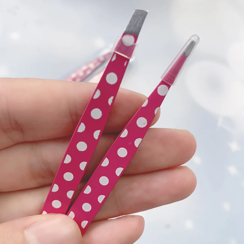 Hair Removal Tweezers Stainless Steel Eyebrow Clips Mini Slanted Flat Tip Point Eye Brow Makeup Beauty Tool Set eyebrow tweezers