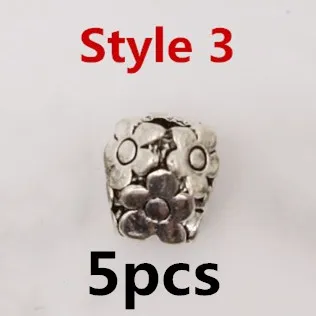 5pcs Style 3 5 шт./упак. из тибетского серебра и разными 5 видов стилей, подвязанные лентой, с объемной волной, дредлоки, для увеличения объема, бусины зажимы манжеты около 4,5-5,5 мм Внутреннее отверстие ювелирные изделия - Цвет: 5pcs Style 3