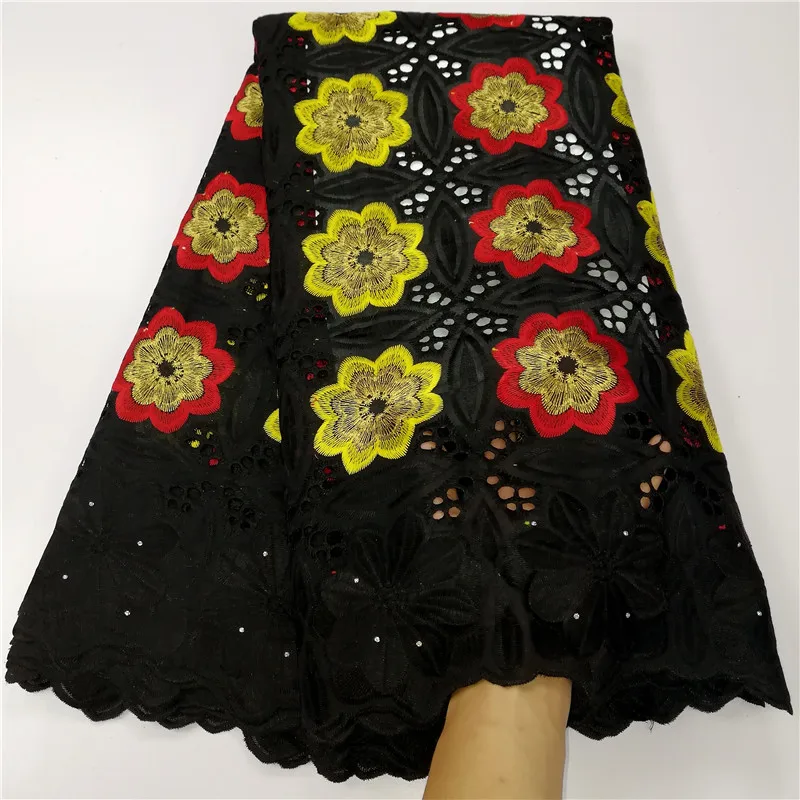 same as picture 5 yard Swiss lace fabric latest heavy beaded embroidery African cotton fabrics Swiss voile lace popular Dubai style 9L0823 - Цвет: same as picture