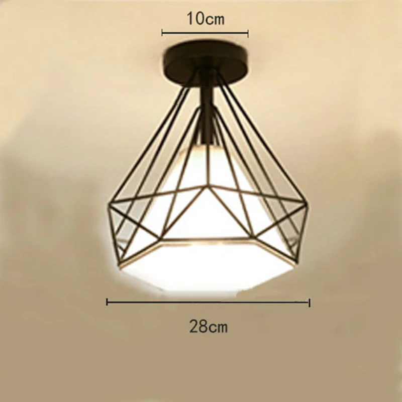 

Vintage Metal Pendant Trouble Light Bulb Wire Cage Ceiling Hanging Lampshade DIY
