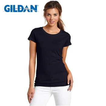 

GILDAN High Quality 100% Cotton T Shirt Women Summer Elastic Basic Plain T Shirt Female Casual Top Short Sleeve T-shirt Oversize