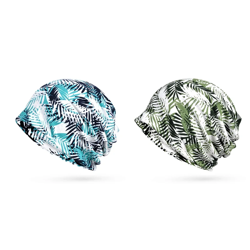 Кепки для бега шарф листья напечатаны солнцезащитный козырек дышащий эластичный хлопок шляпа шеи теплые для альпинизма велоспорта на открытом воздухе головные уборы для путешествий
