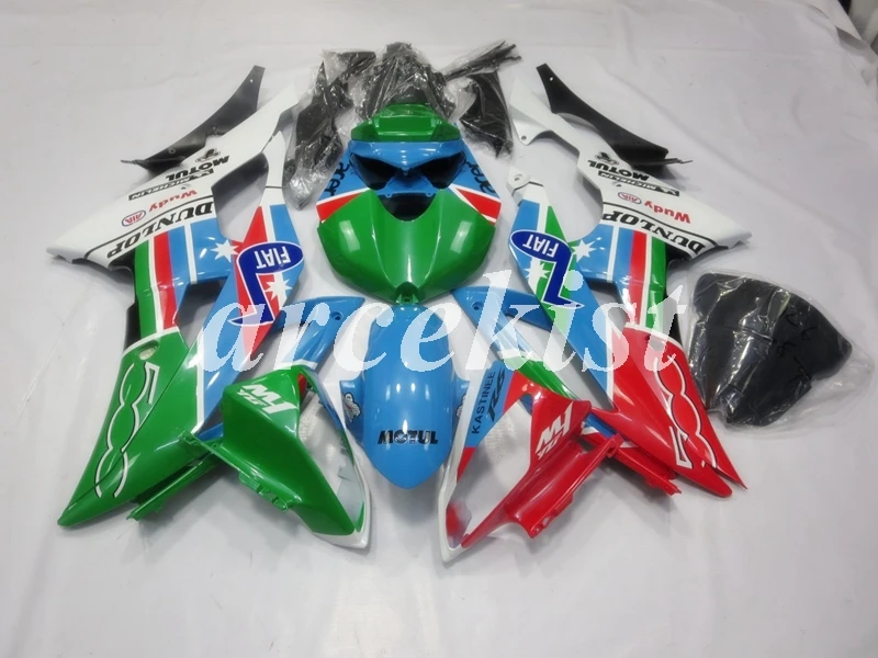 ABS мотоцикл полный обтекатель комплект подходит для YAMAHA YZF-R6 2008- 08 09 10 11 12 13 14 15 16 комплект кузова зеленый красный