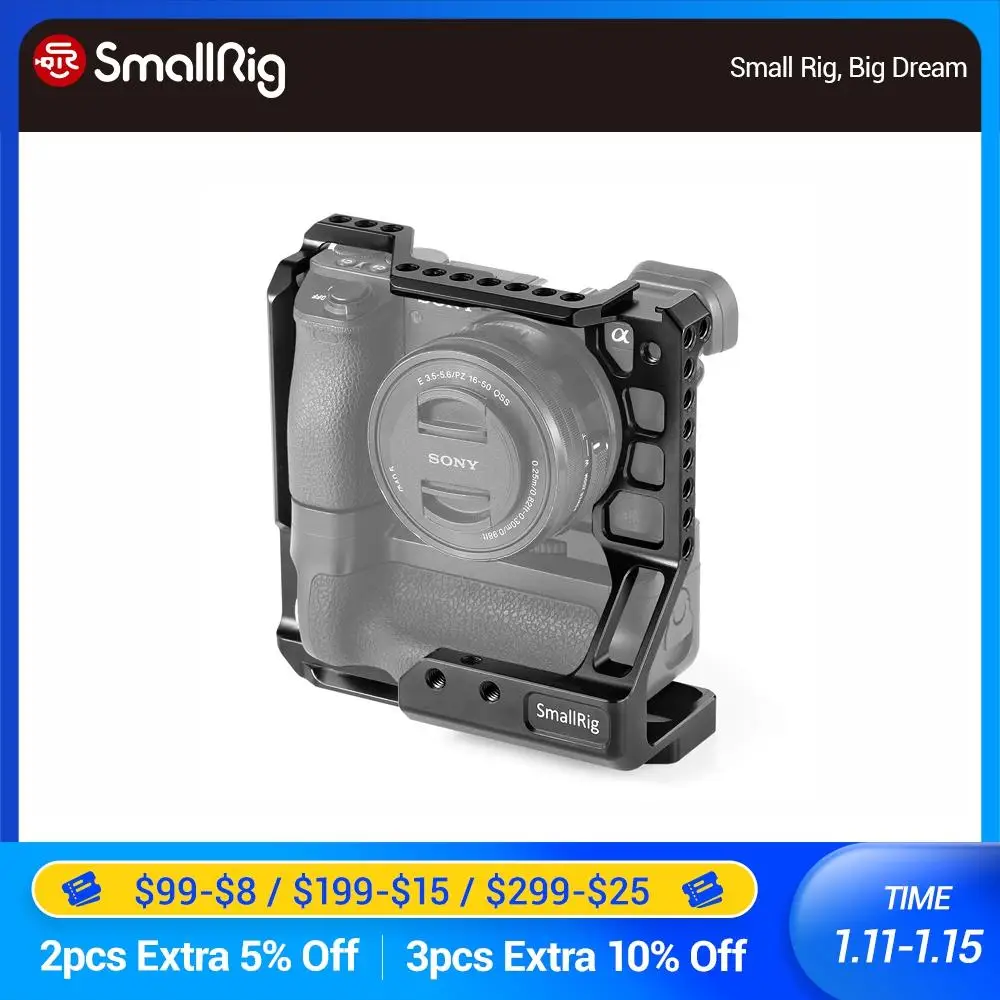 Клетка для камеры SmallRig Sony A6000/A6300/A6500 с аккумулятором Meike 2268/A6500 штатив защитная