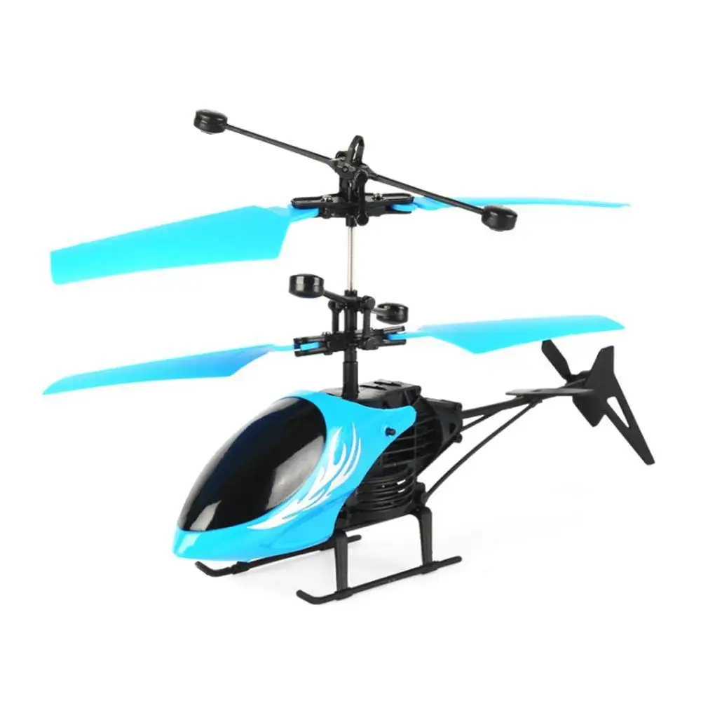 Mini RC Induction Aircraft Flashing Light Toys RC Airplanes Intelligent Hand Induction Remote Control Airplane - Цвет: blue