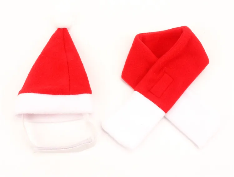 Xmas Hat n Scarf Traumdeutung, Рождественская шапка, шарф для кошек, маленьких собак, рождественские товары для домашних животных, зимняя одежда для щенков - Цвет: Xmas Hat n Scarf