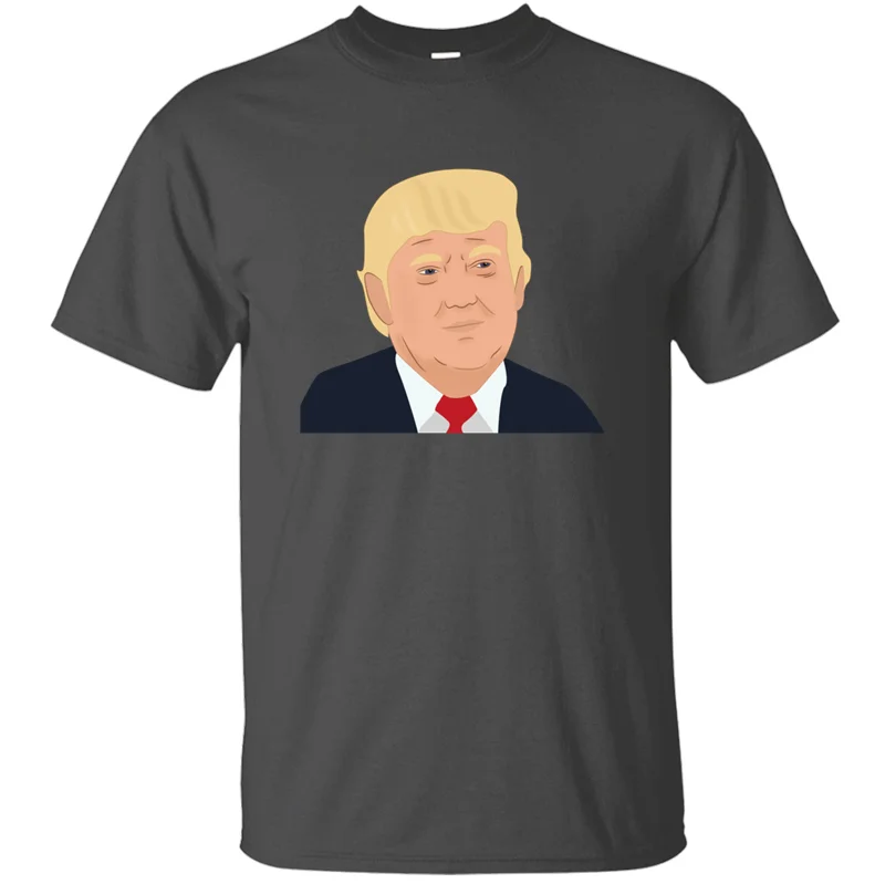 Индивидуальная футболка с рисунком Дональда Трампа для мужчин, уникальная Базовая однотонная мужская футболка, хлопковая Футболка в стиле хип-хоп с защитой от морщин