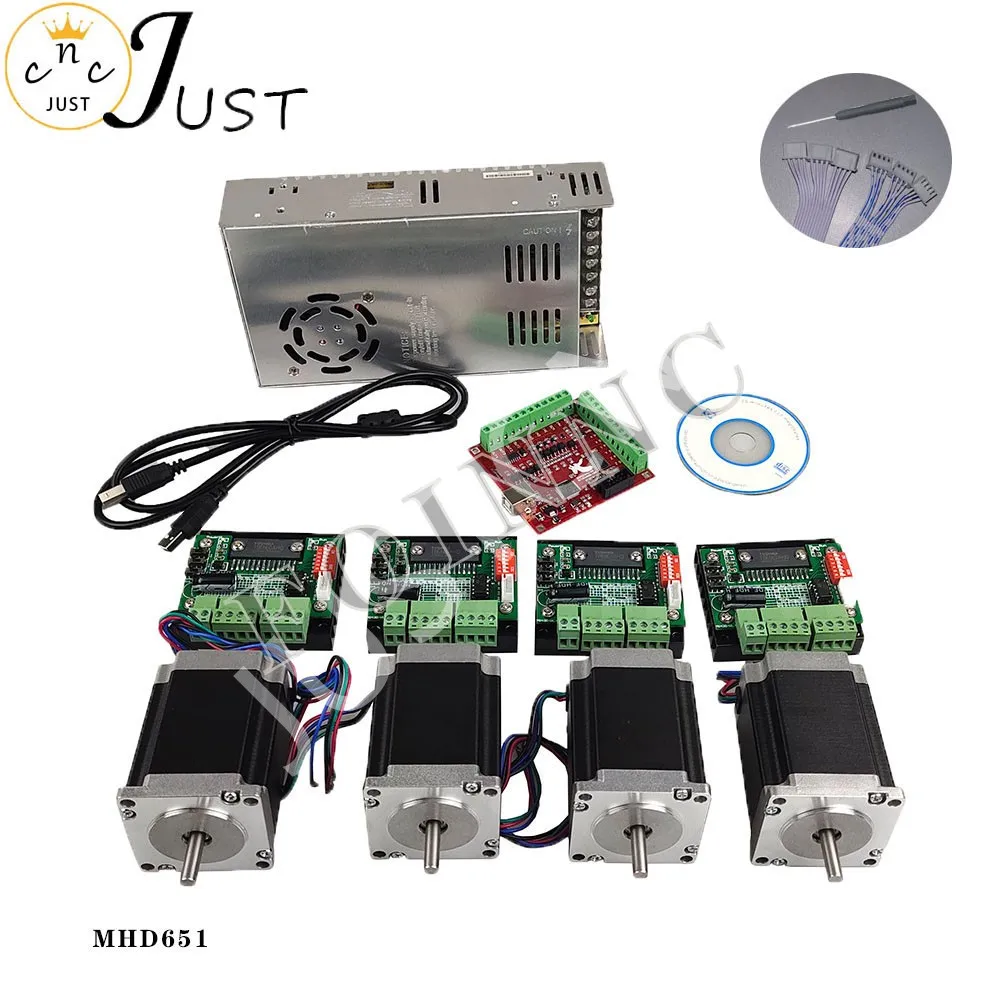 Promotion CNC router kit 4 axis TB6560 stepper motor driver + interface board Nema23 270 Oz-in motors power supply | Инструменты