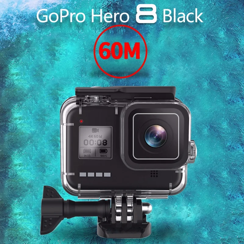 Водонепроницаемый чехол для GoPro Hero 8 аксессуары корпус чехол для дайвинга защитный корпус оболочка 60 метров для Go Pro 8 экшн-камеры wi-Fi