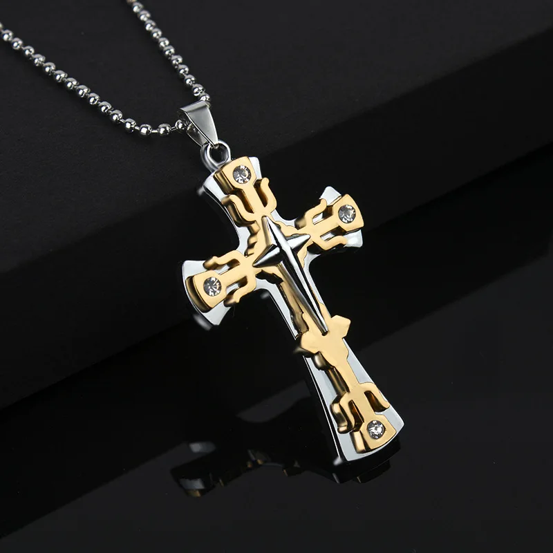 2021 Fashion New Black Rectangle Pendant Necklace Men Trendy Simple Stainless Steel Chain Men Necklace Jewelry Gift 