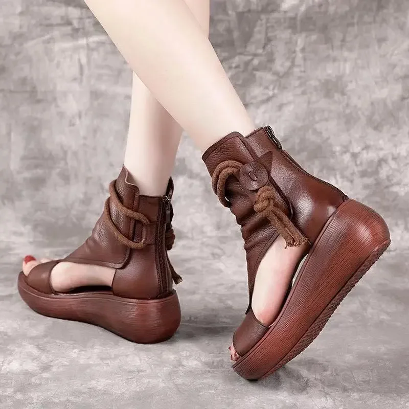 Summer Women Leather Sandals Platform Shoes Wedges Boots Women Shoes women wedges heels shoes,women sandals