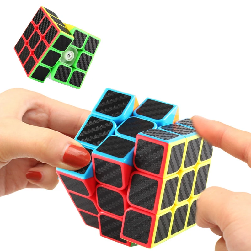 Наклейки из углеродного волокна, магический куб для детей, 3x3x3, профессиональные скоростные Кубики-головоломки, игрушки, развивающие игрушки для детей, подарок