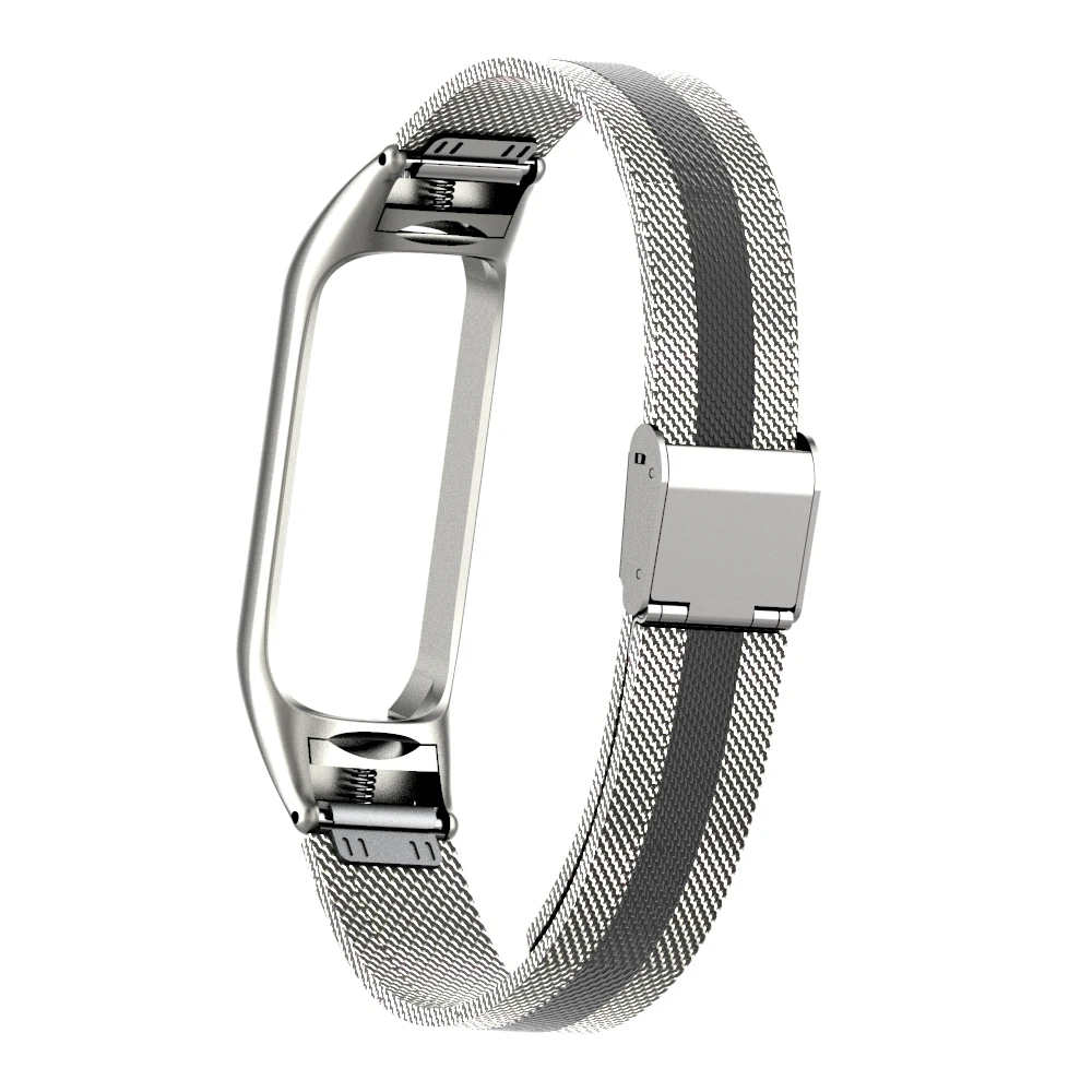 Black In Silver Нержавеющая сталь Correa mi Band 4 3 ремешок металлическое запястье для Xiao mi band 4 фитнес-браслет ремешок для часов ремень Смарт-часы аксессуары - Цвет: Black In Silver