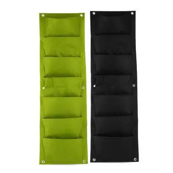 

Green Vertical Garden Planter Wall-mounted Planting Flower Grow Bag 7 Pocket ZT