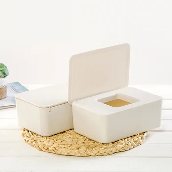 

Wet Wipes Dispenser Holder Tissue Storage Box Case with Lid Dustproof for Home Office JS23