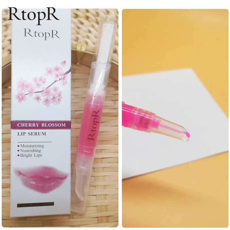 Lip Fine Lines Essence Moisturizing Cherry Blossom Lip Serum Mask Dry Crack Peeling Repair Reduce Beauty Care