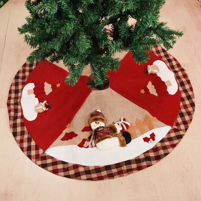 Рождественская елка юбка Санта Клаус Снеговик юбка 100 см новогодняя елка коврик круглый ковер под дерево украшение для дома с Рождеством