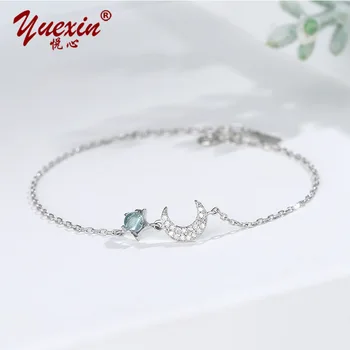

Non-mainstream Design S925 Fine Silver Bracelets Women's Sweet Coloured Hand Jewelry Shiny Diamond Set Bracelet