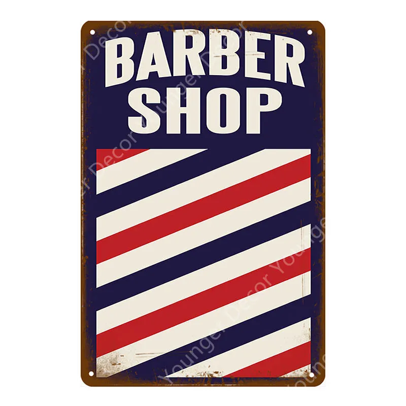 Barber Shop Metal Signs Haircuts And Shaves Advertising Decorative Board Home Wall Decor Hairdresser Gift Vintage Poster YI-165 - Цвет: YD7789BI