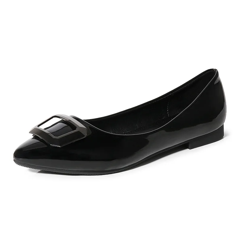 

Pointed Toe Concise Solid Basic Slip-On Pumps for Women Buckle Casual Low Heel Ladies Pumps Fashion With Single Shoes