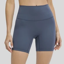 Nepoagym burning 6 Polegada inseam feminino cintura alta calções de treino amanteigado macio elástico calções de motociclista para ginásio de fitness atlético