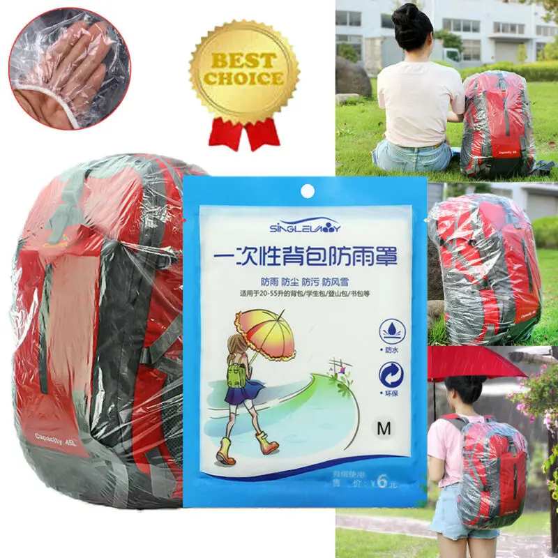 

Outdoor Disposable Waterproof Backpack Rain Cover Snow Dust Bag Proof For 20-50L