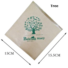 Tree 100 шт./компл. жиронепроницаемый крафт-бумажный хлеб для бутербродов Упаковочные пакеты для торта пончик, хлеб Упаковочные пакеты для еды - Цвет: Tree