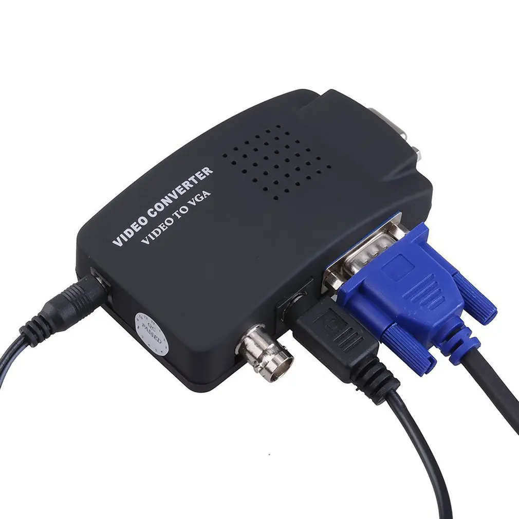 

VTA03 Portable Size BNC to VGA Video Converter Closed Circuit Monitoring to VGA Monitor Host Signal Turn Display Adapter