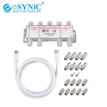 

eSYNiC 3 Way High Quality Splitter MoCA 5-2500MHz Coax Cable Splitter For Splitting Aerial Cable TV And Broadband Connection