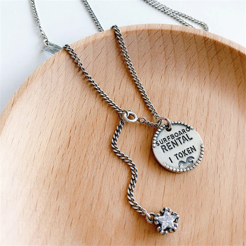 Оптовая торговля корейский стиль Think Chain Рок Панк круглые английские буквы