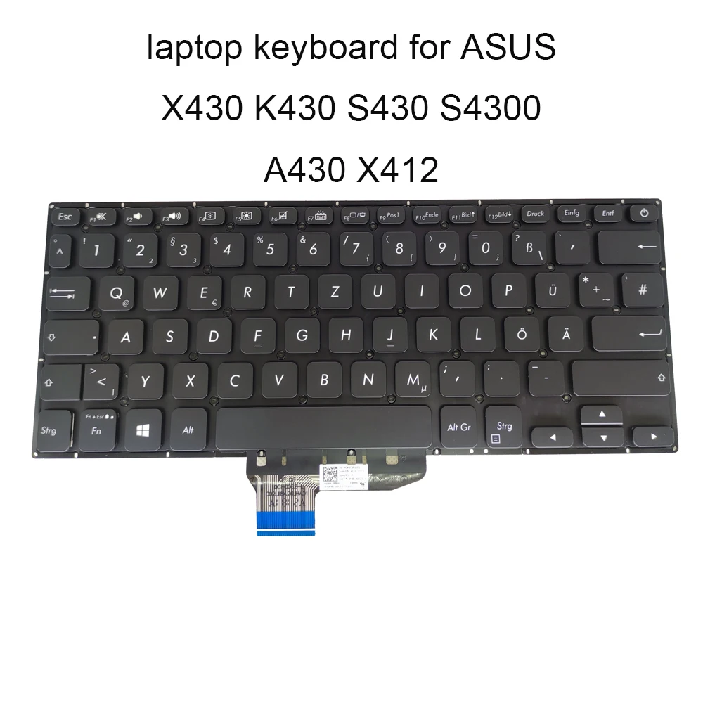 

Replacement Keyboards for ASUS vivobook 14s X430 S430 S4300 backlit keyboard GR German silver black 0KNB0 2608GE00 260AGE00 new